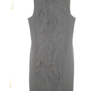 Calvin Klein Black Dress - Ruffle Front - Size 12